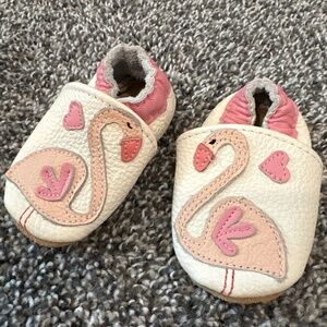 Flamingo baby leather shoes
